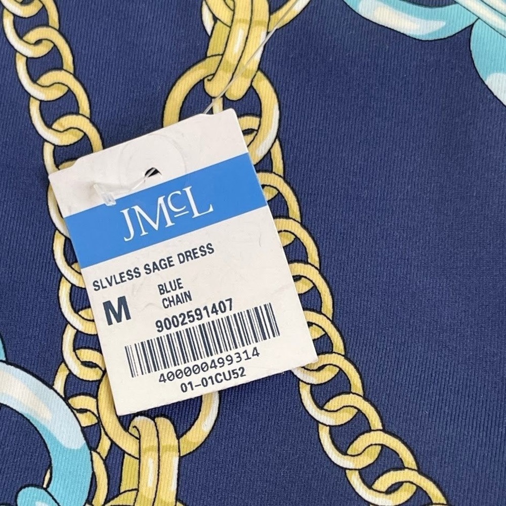 NEW J McLaughlin Catalina Cloth Chain Print Sheath‎ Dress Preppy Coastal Size M - Picture 10 of 12